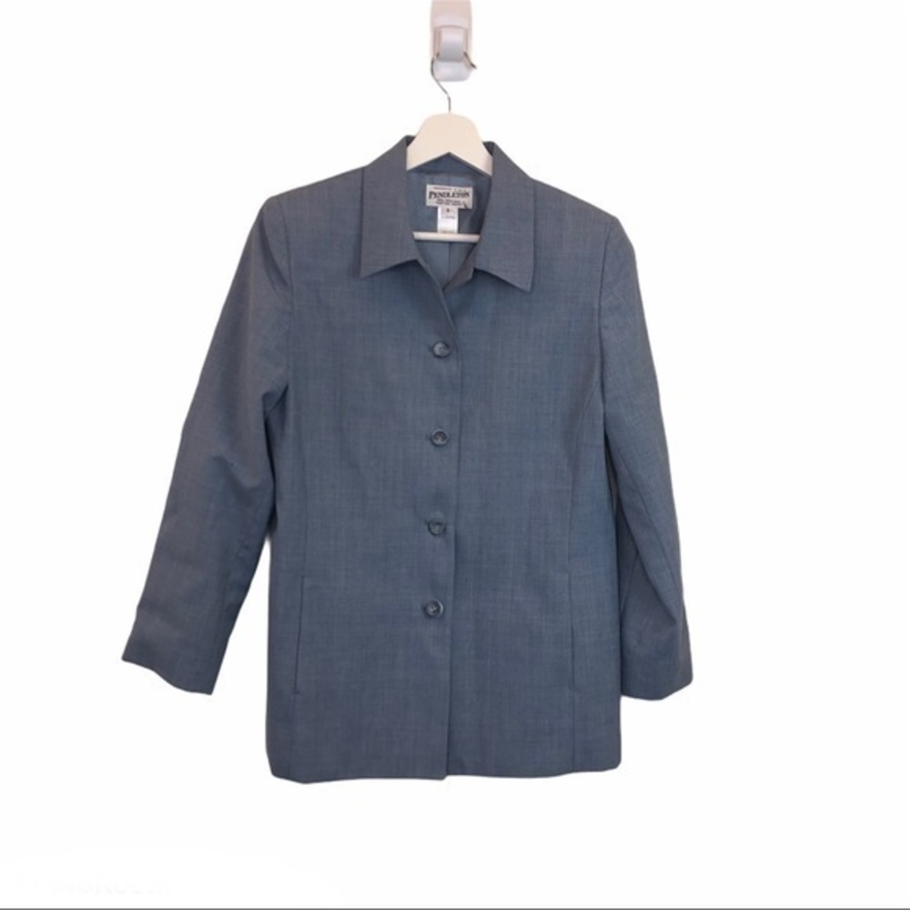 Pendleton Vintage Buttoned Long Blazer Jacket Blu… - image 1